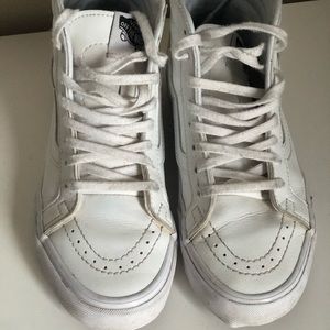 VANS - SK8-Hi white leather sneaker